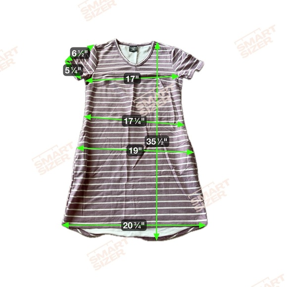 Women’s Purple Striped SuperSoft V-Neck Dress with Pockets - Picture 6 of 6